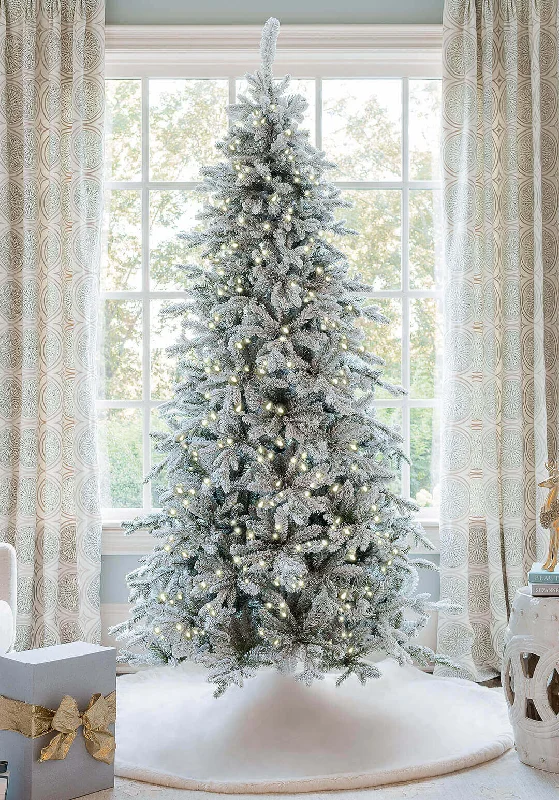 10' Queen Flock® Slim Artificial Christmas Tree 1000 Warm White LED Lights