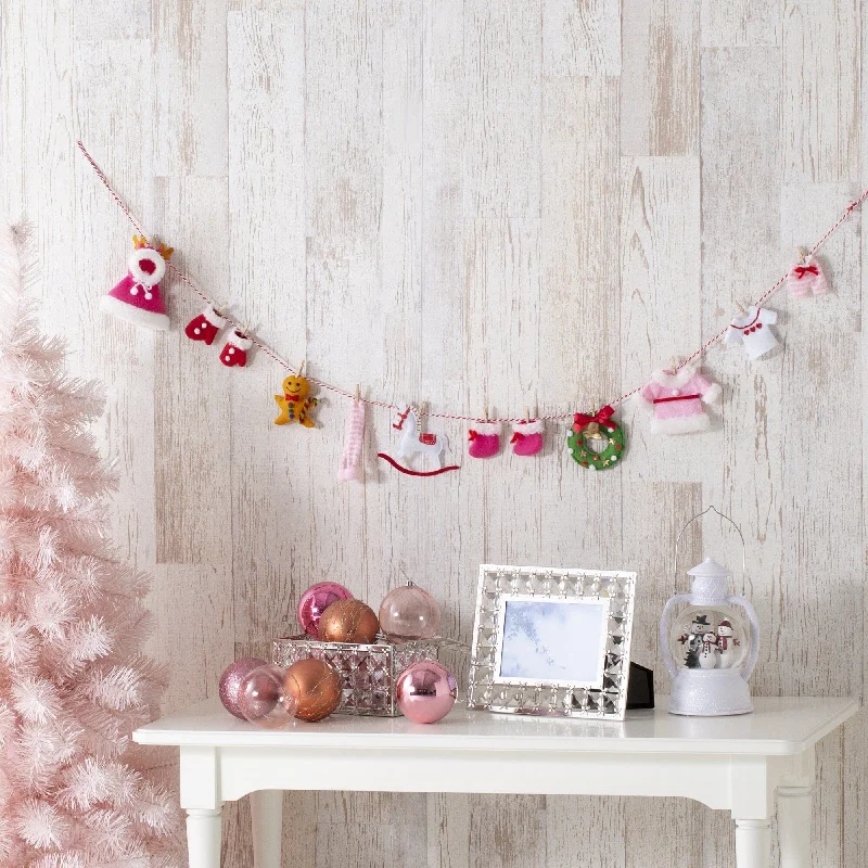 Fabric Garland Clothes  Pink