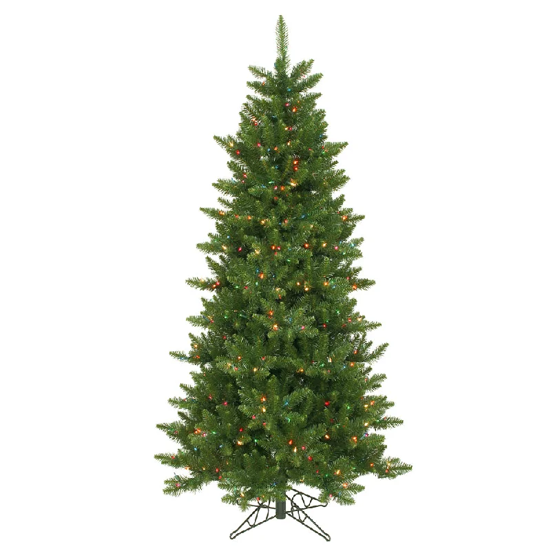 12' Slim Enchanted Evergreen Tree, Multi-Color LED Lights