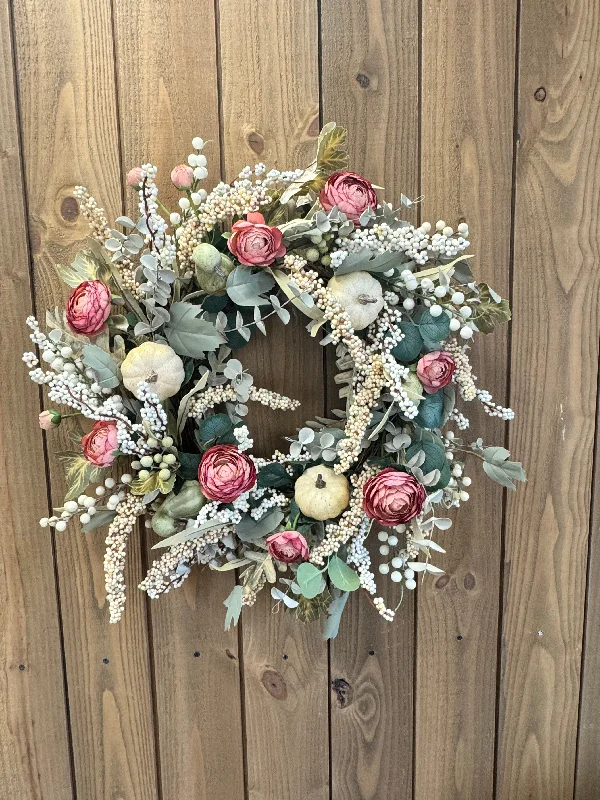 28" Cream, Blush, and Sage Wreath {Completed Wreath}