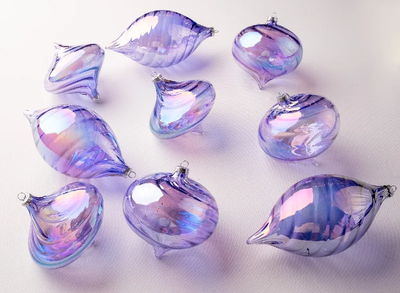 5" Lavender Glass Assorted Set Of 9