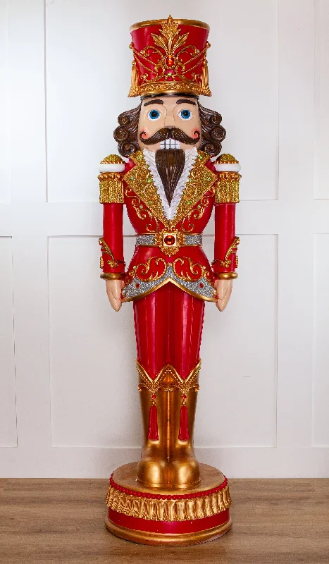 6 FT Red & Gold Nutcracker With Multicolor LED Lights & Music