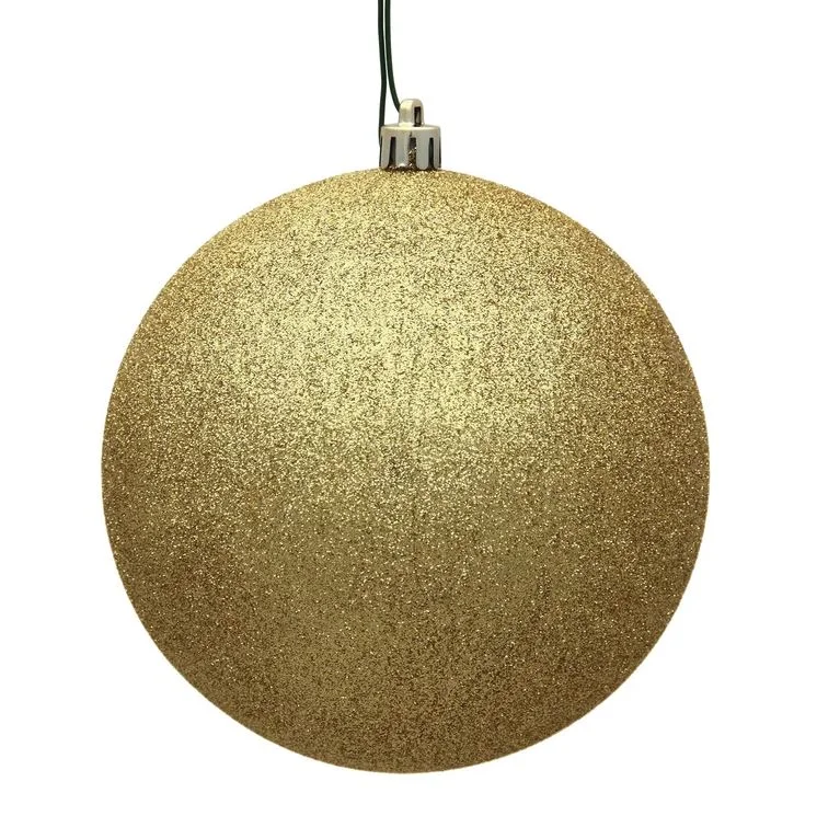 8" Gold Sequin Ball Set Of 4