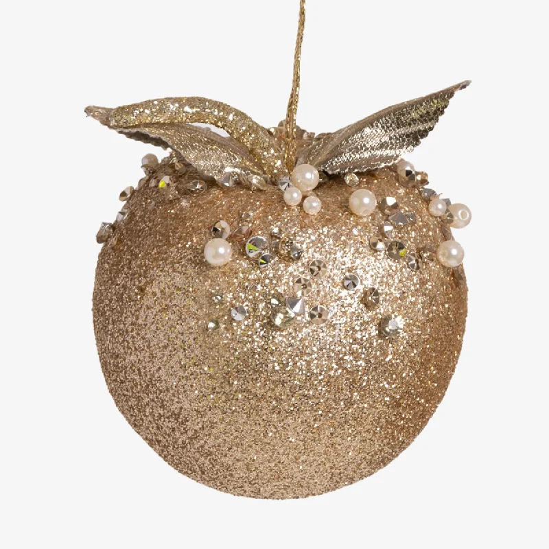 Apple Glitter Ornament (Gold)