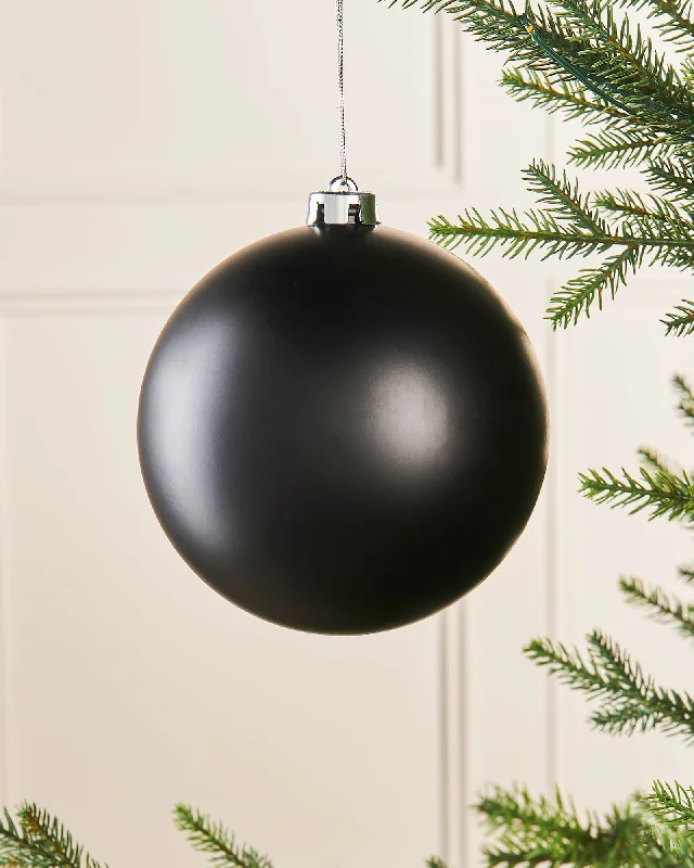 Black Large Matt Shatterproof Bauble, 15 cm