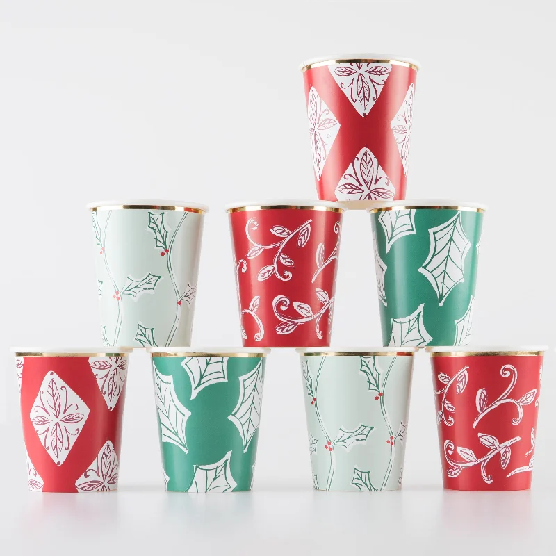 Block Print Cups (x 8)