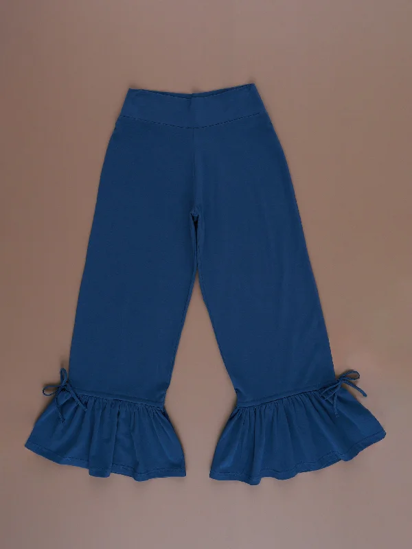 Bloomberry Fields Mom Blue Crop Ruffle Pants