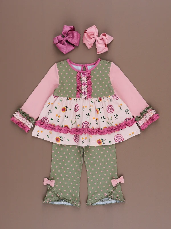 Bloomberry Fields Ruffle Trim Outfit