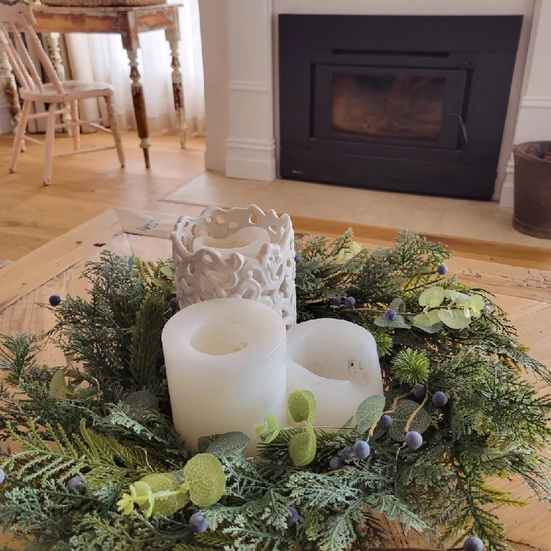 Blueberry Pine Bundle Wreath & Garland Set (Pre-lit)