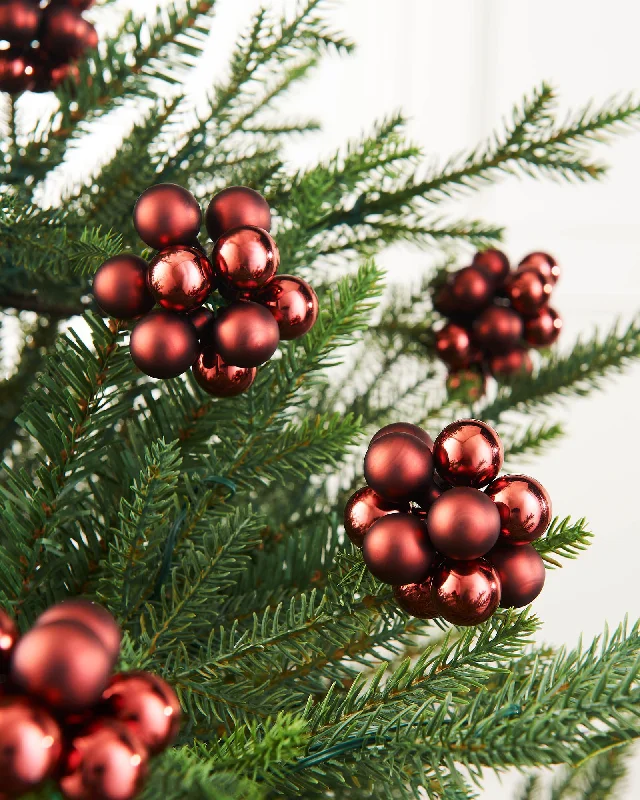 Burgundy Glass Berry Cluster Baubles, 10 Pack