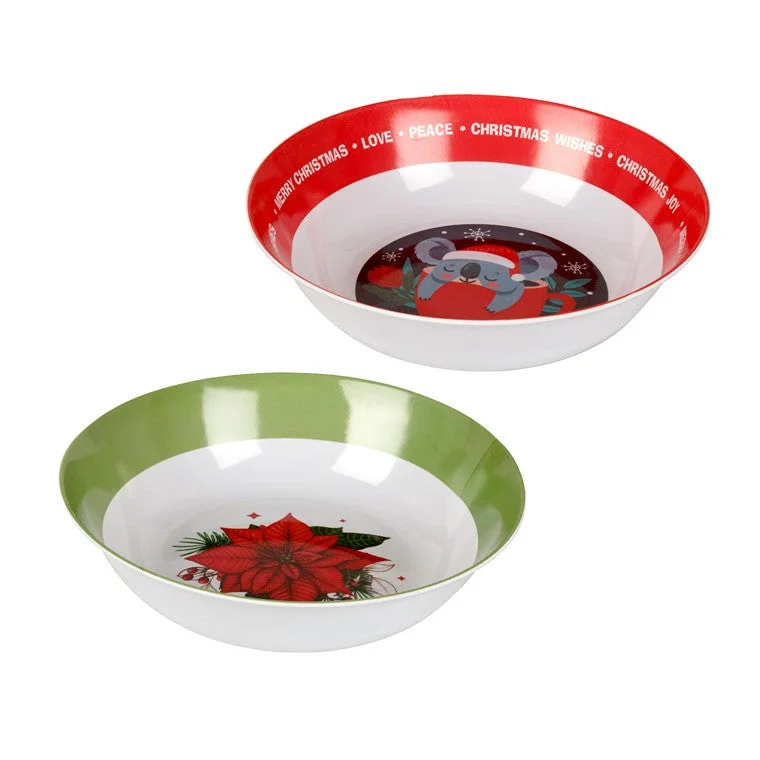 Melamine Xmas Salad Bowl, 2 Asstd