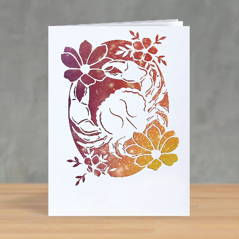 Cancer Paper Cutting Greetings Card + Wall Art Digital Templates