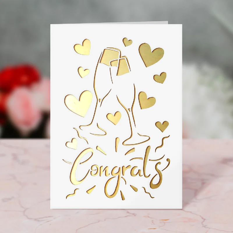 Champagne Congrats Paper Cutting Digital Template