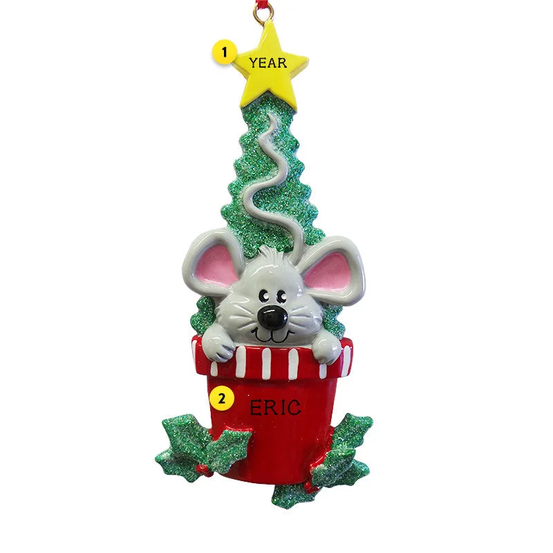 Personalized Christmas Mouse Ornament