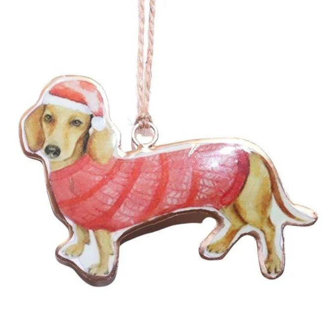 Christmas Sausage Dog Hanging Decoration