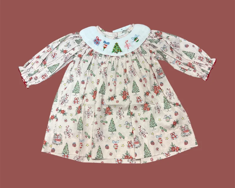 Classic Christmas Hand Smocked Dress