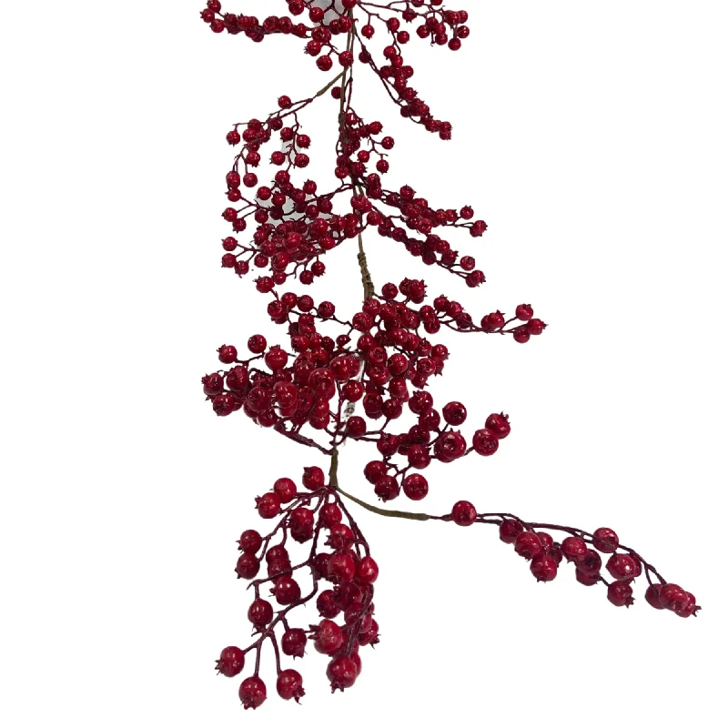 Crabapple Berry Cluster Garland 64"- Red | KS