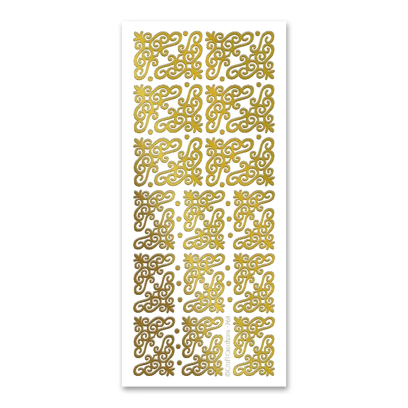 Curl Corners Gold Self Adhesive Stickers