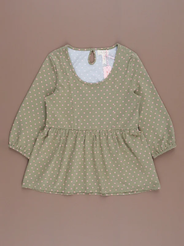 Bloomberry Fields Mom Olive Green Peplum Top