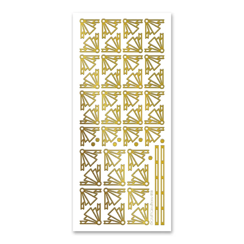 Deco Shape Corners Gold Self Adhesive Stickers