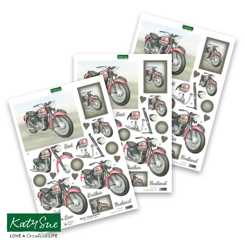 Die Cut Decoupage – BSA Twin Super Rocket (pack of 3)