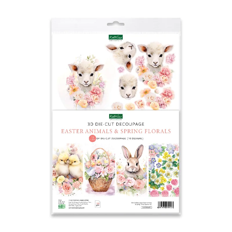 Die Cut Decoupage - Easter Animals & Spring Florals (pack of 12)