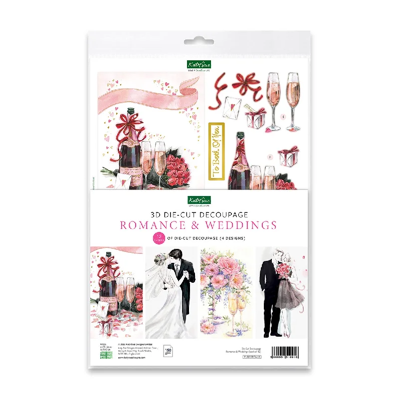 Die Cut Decoupage – Romance and Weddings (pack of 12)