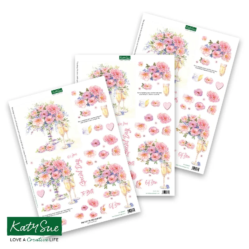 Die Cut Decoupage – Soft Pink Roses (pack of 3)