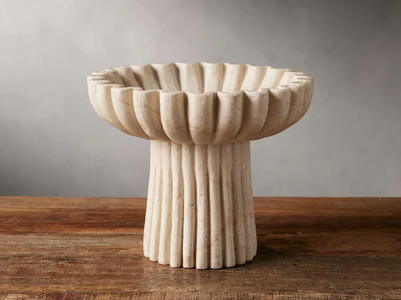 Edel Ruffle Footed Bowl in Cream