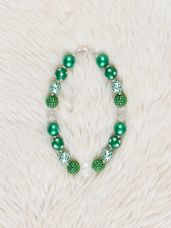 Green Shimmer Bubblegum Necklace