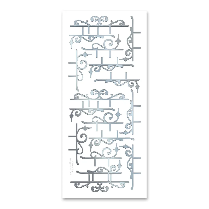 Fancy Brackets Silver Self Adhesive Peel Off Stickers