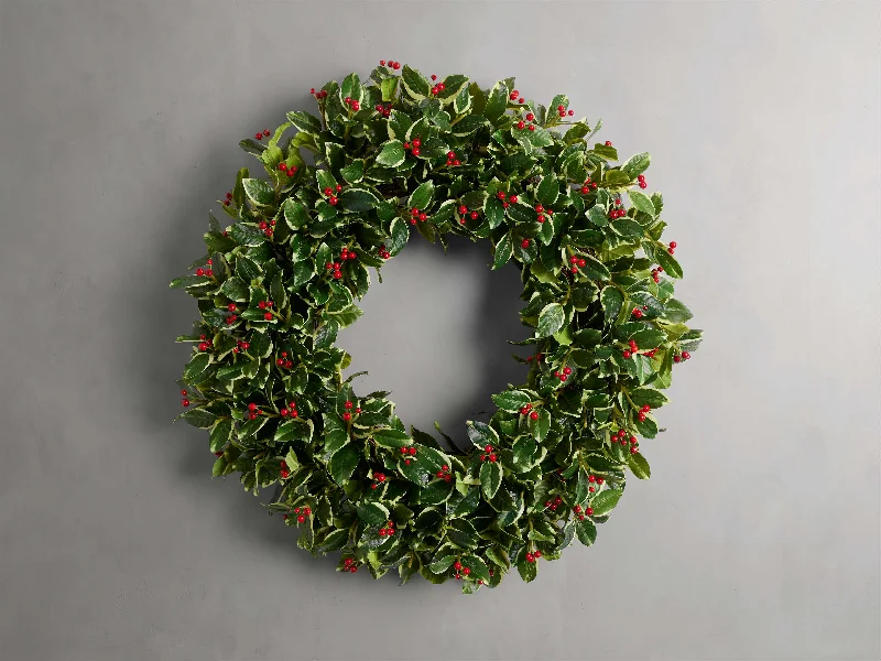 Faux Holly Wreath