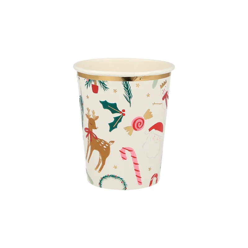 Festive Motif Cups (x 8)