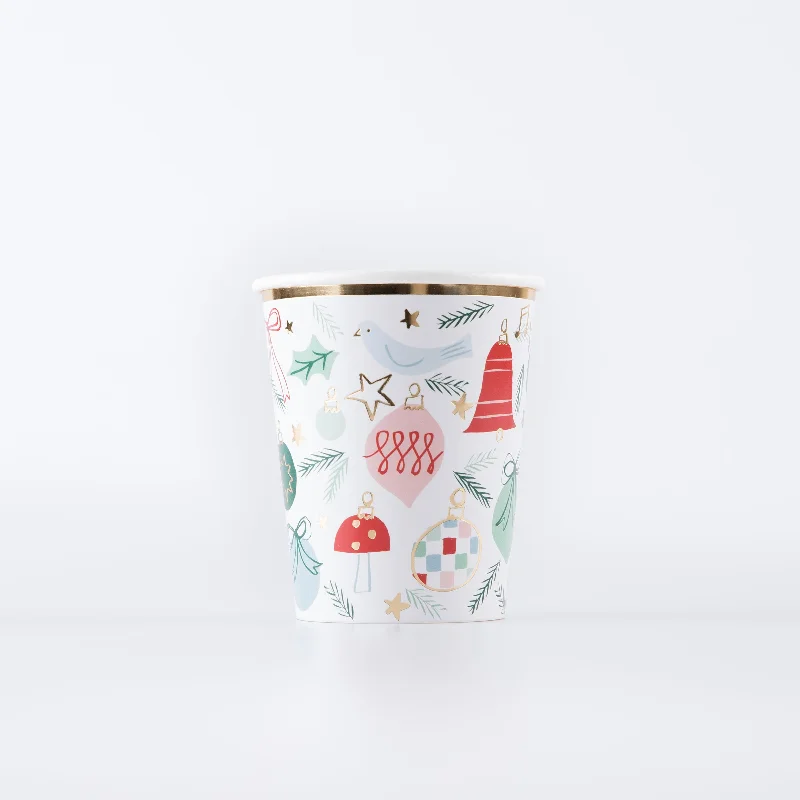 Festive Pattern Cups (x 8)