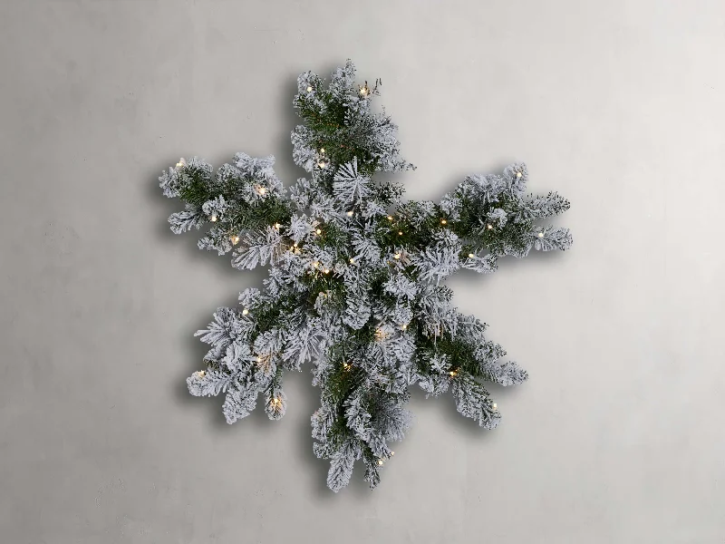 Flocked Needle Pine Snowflake