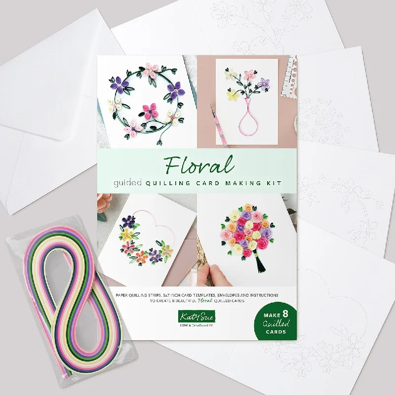 Floral Guided Paper Quilling Card Making Kit