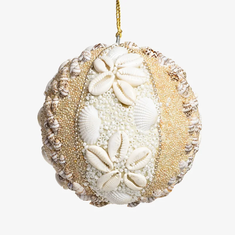 Glass Bead & Shell Ball Ornament