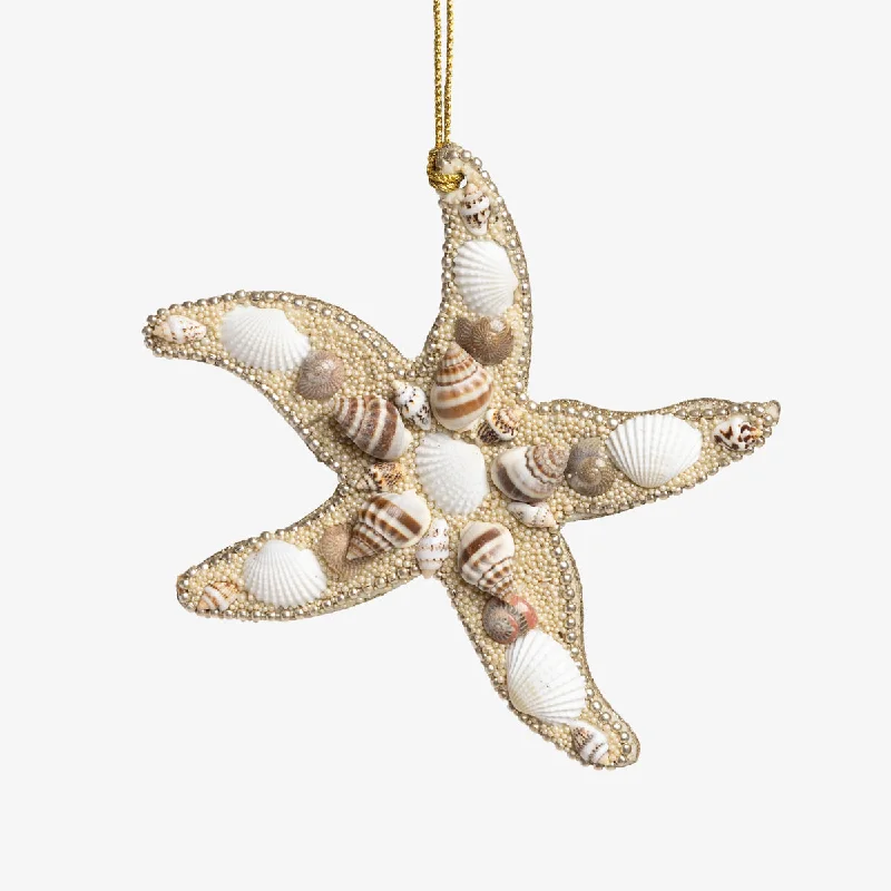 Glass Bead & Shell Starfish Ornament