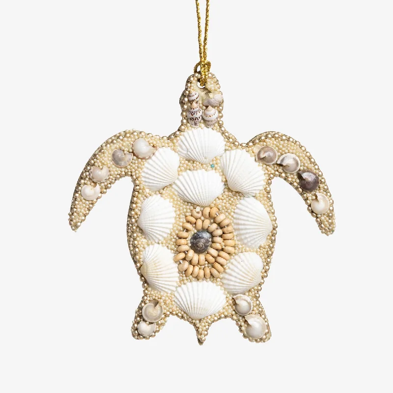 Glass Bead & Shell Turtle Ornament