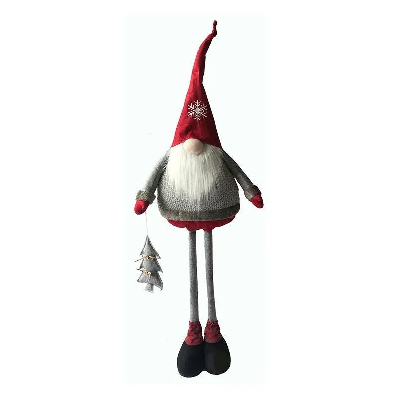 Gonk Christmas Decoration Grey & Red - 114cm by Christmas Inspiration