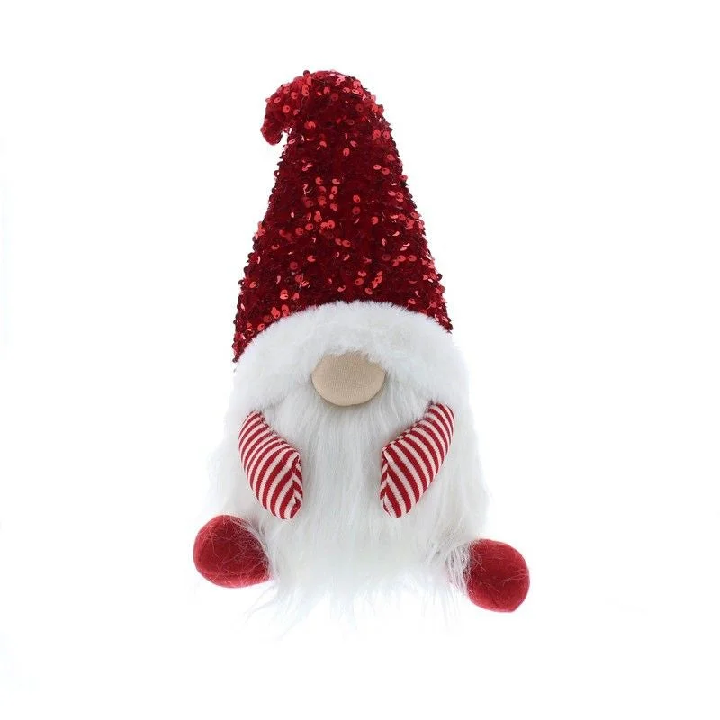 Gonk Christmas Decoration Red with Sequin Pattern - 38cm