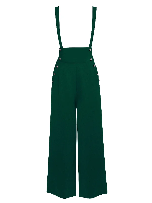 [Pre-Sale] Green 1930s Solid Suspender Pants