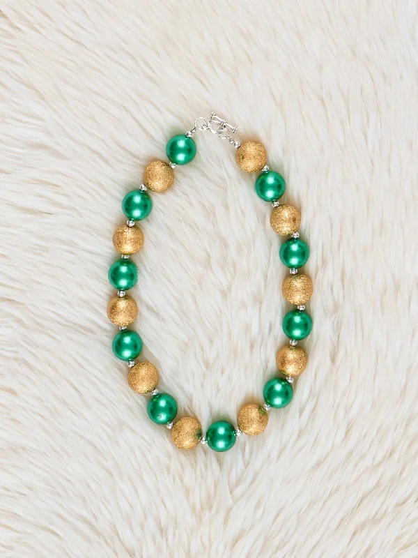 Green & Gold Bubblegum Necklace