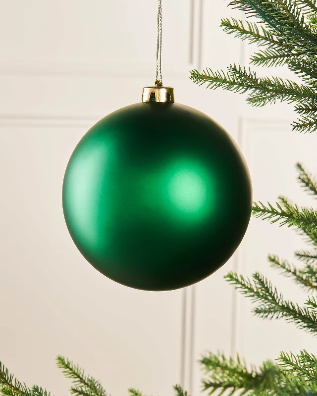 Green Large Matt Shatterproof Bauble, 15 cm