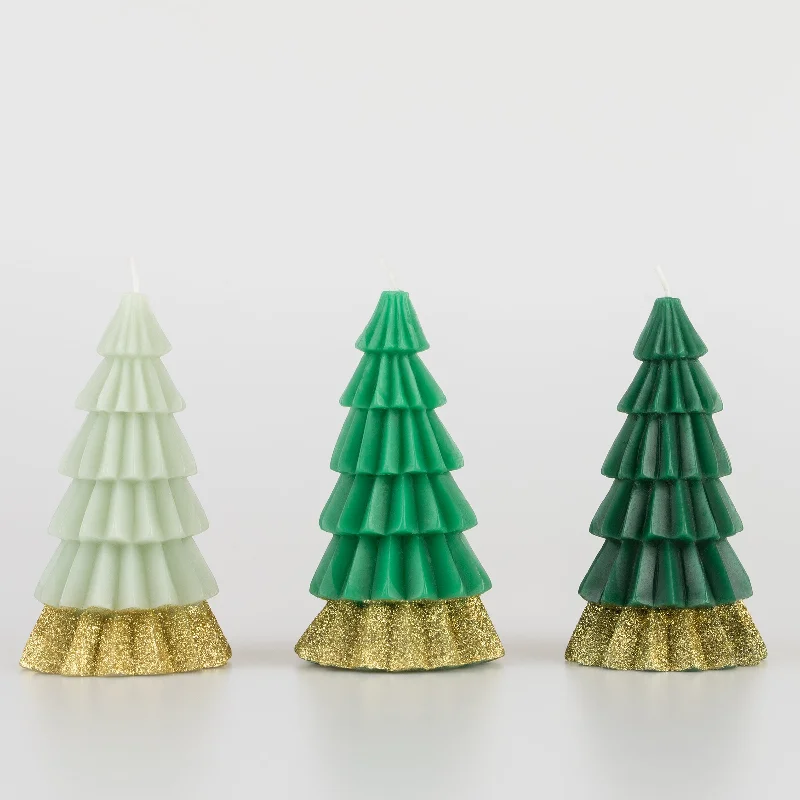 Green Tree Candles (x 3)