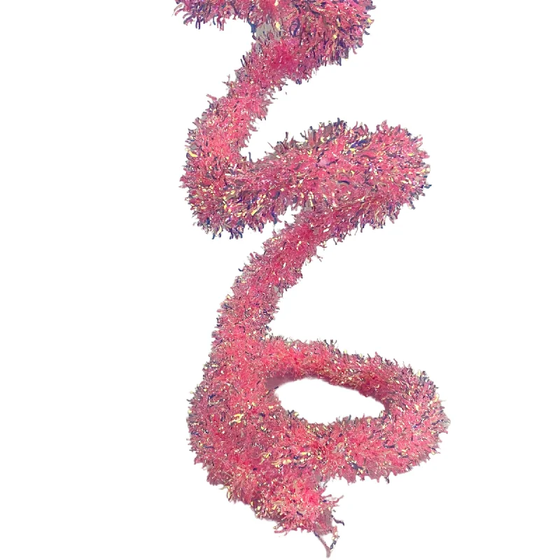 Iridescent Tinsel Garland 6' - Pink | KS