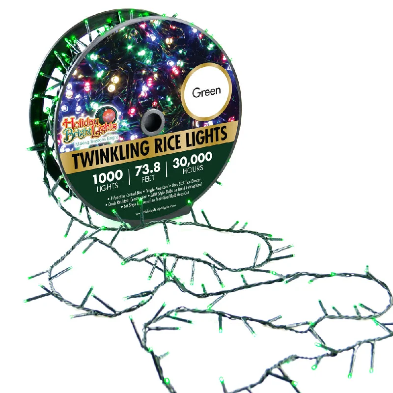 (Green) 1000 LED Reel Green Rice Lights