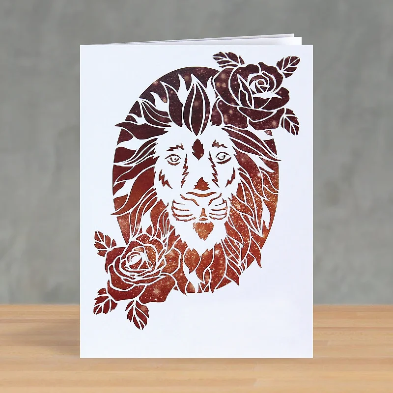 Leo Paper Cutting Greetings Card + Wall Art Digital Templates