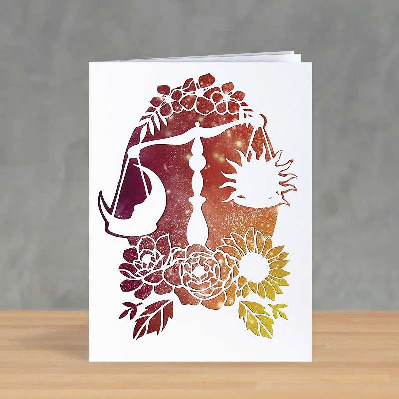 Libra Paper Cutting Greetings Card + Wall Art Digital Templates