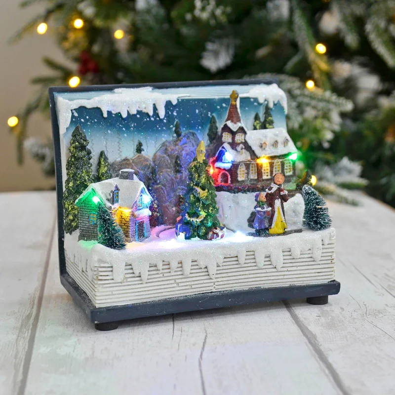 Light Up Christmas Village Scene With Multicoloured Lights